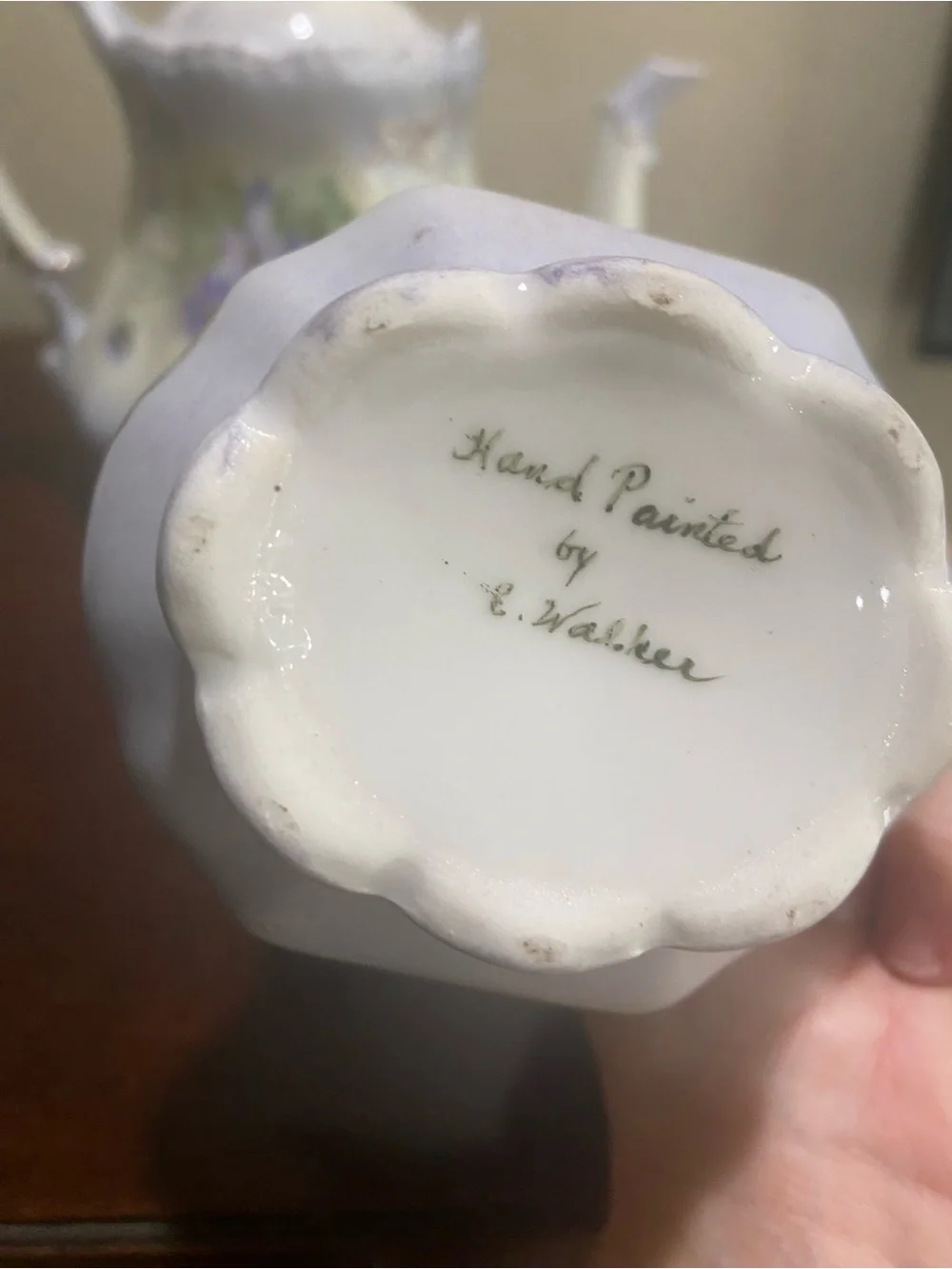 Vintage, Victorian Cottage core, Hand Painted Porcelain, 3 Piece Tea Serving Set